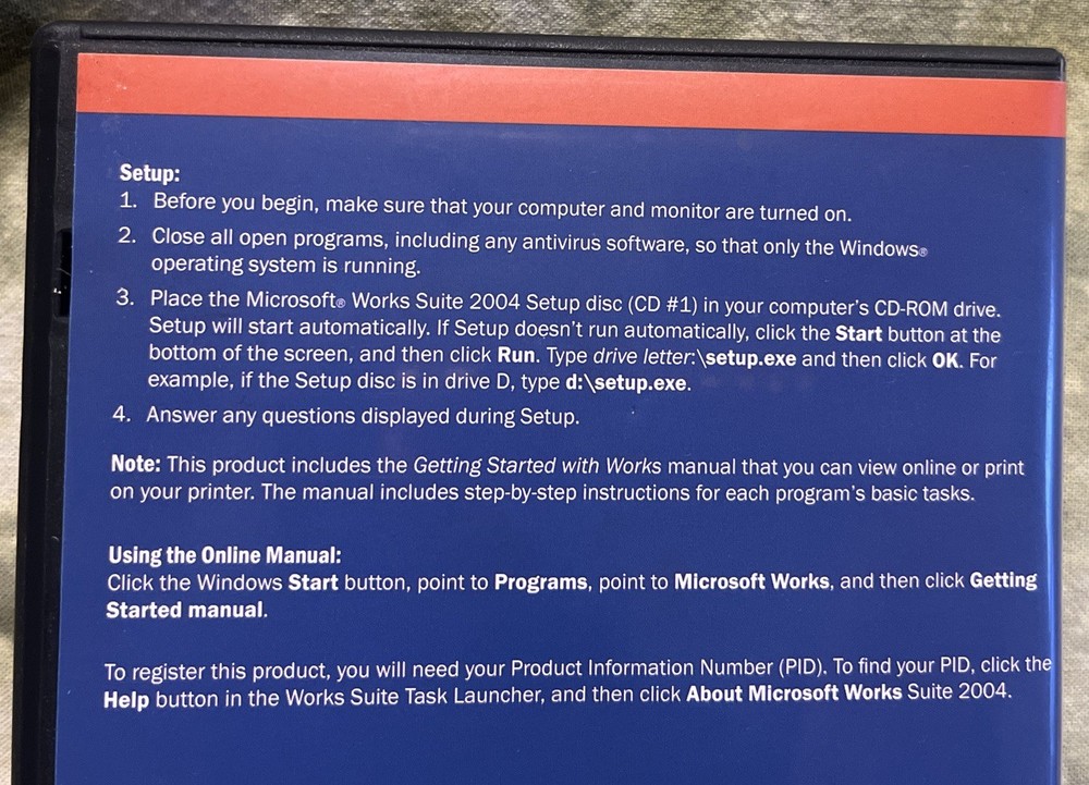 Microsoft Works Suite 2004 Complete 5 Disc Set with Product Key and Book