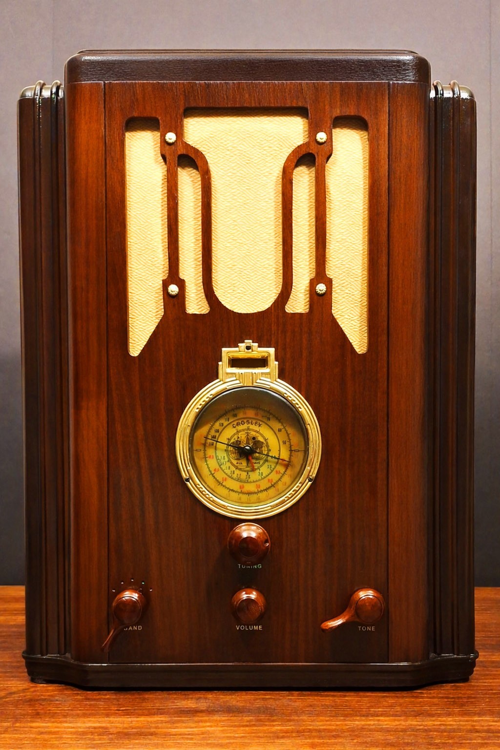 Old Antique Wood Crosley Viking Vintage Tube Radio -Restored & Working Tombstone