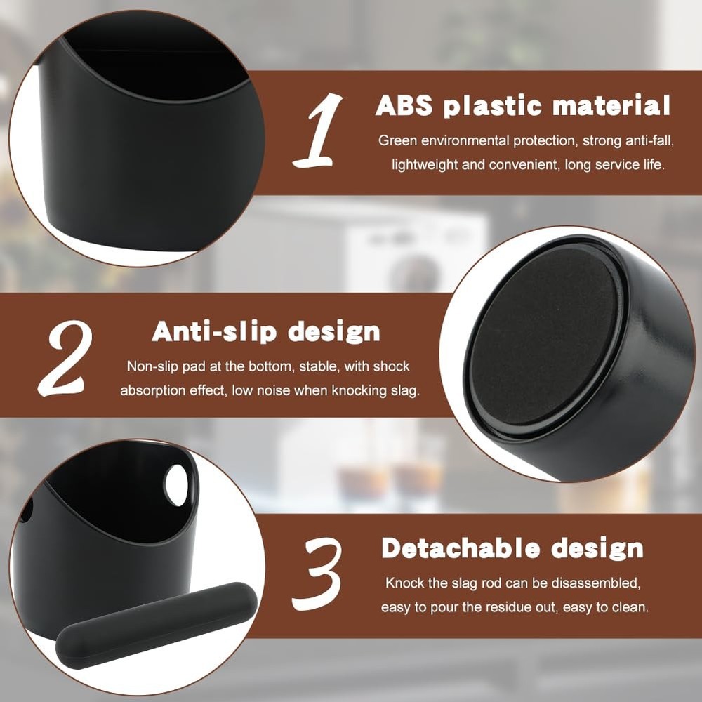 Espresso Knock Box 4.6 - Barista Style, Removable Grounds Container