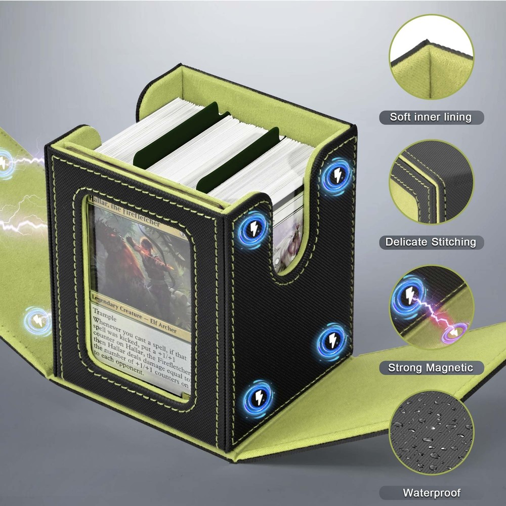 ZLCA MTG Deck Box w/Commander Window Display - 100+ Double-Sleeved Card Storage