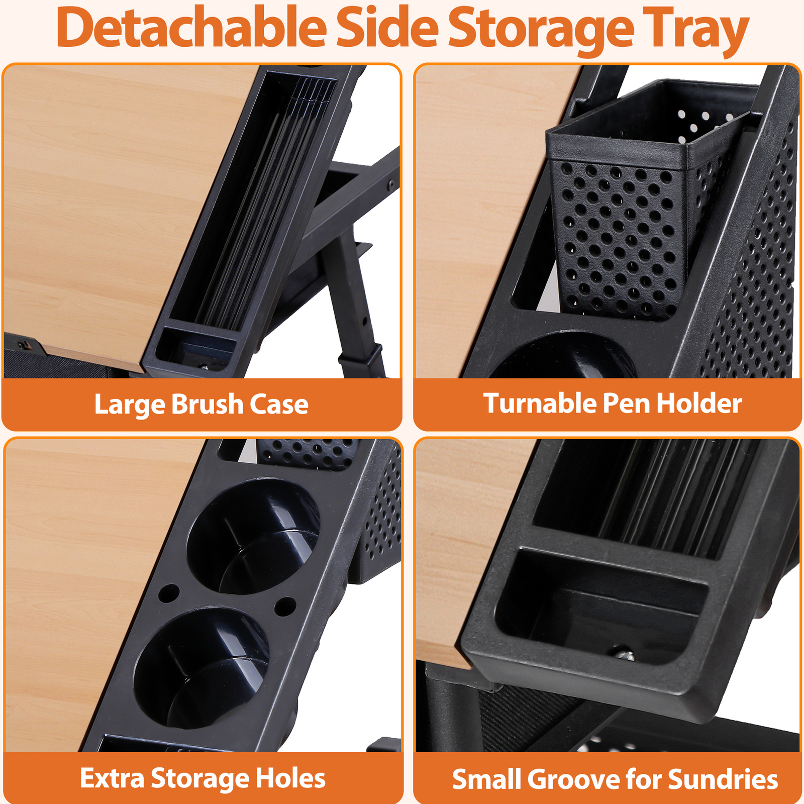 Drafting Drawing Table Adjustable Art Craft Desk with Charging Station and Stool