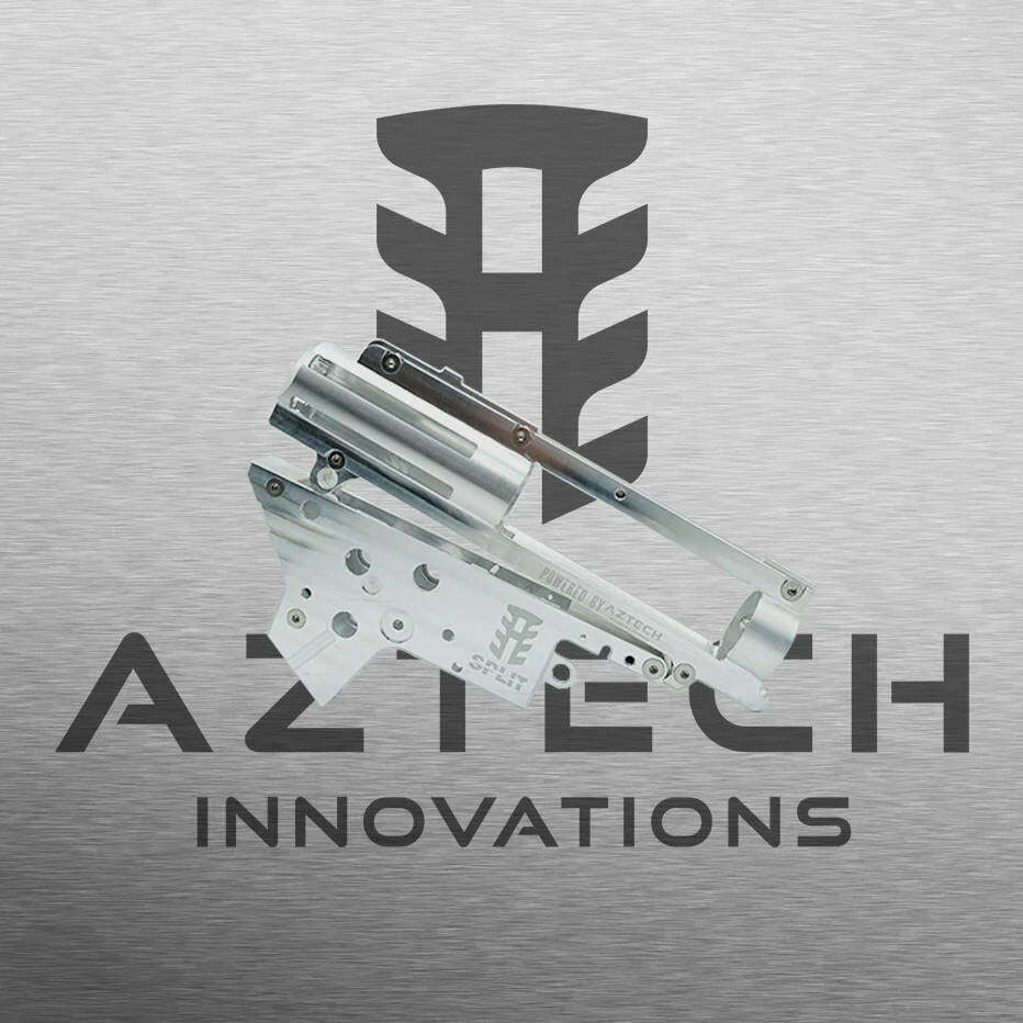 Aztech Split Scythe CNC V2 Gearbox (Requires APACHE or HPA Engine, Raw Silver)