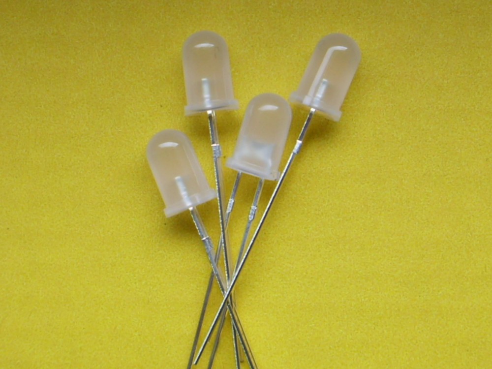 20 pieces light-emitting diodes/LED/5mm white 800mcd diffuse/beam angle approx. 50°