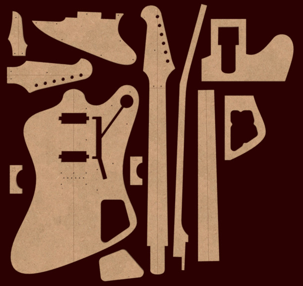 Firebird Studio 24.75" Scale Full Template Set 0.50" MDF