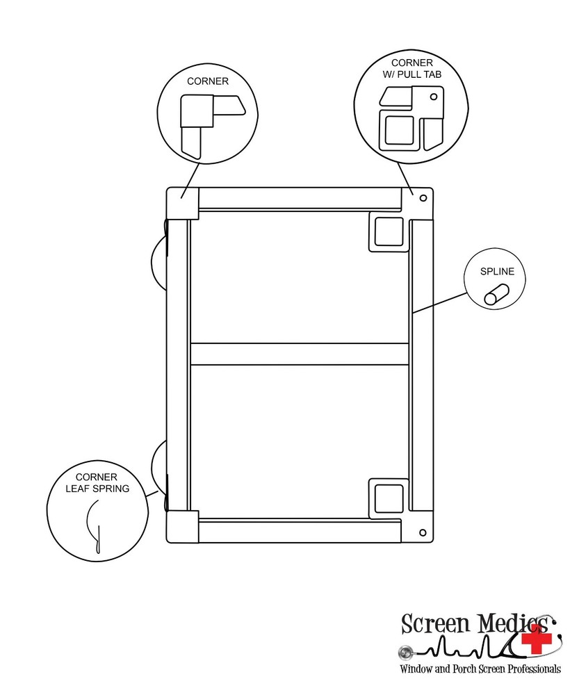 2 pack Leaf Springs - corner type for window screen frames
