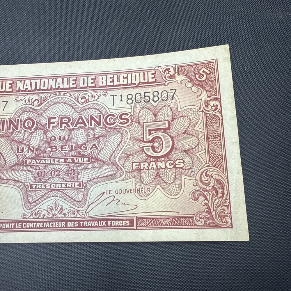*1943 5 Francs Cinq Francs Banknote