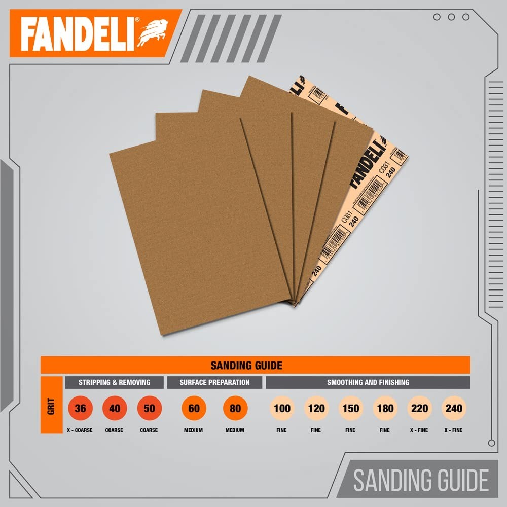 Multi-Purpose Sandpaper - 100 Grit, 50 Sheets