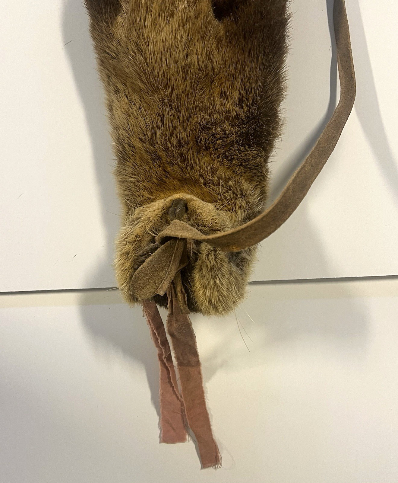 Original Native American Indian Fur Quiver; Old Red Trade; 19th Century