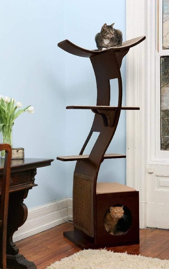 The Refined Feline Lotus Cat Tower Furniture, Multi-Level Cat Tree