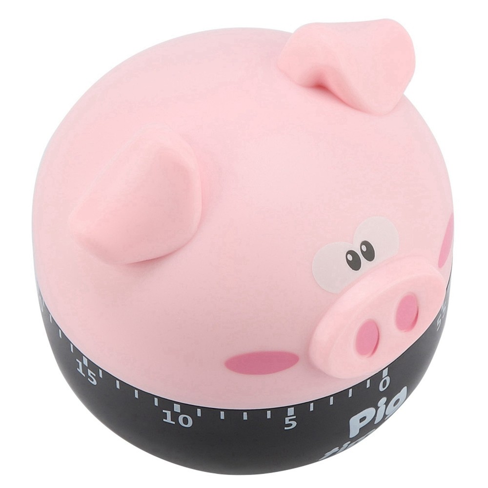 Cartoon Pig Kitchen Mechanical Timer Pink