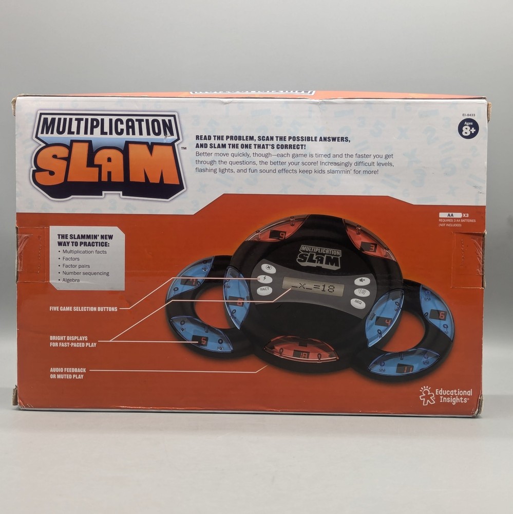 Educational Insights Multiplication Slam Handheld Electronic Math Game Ages 8+