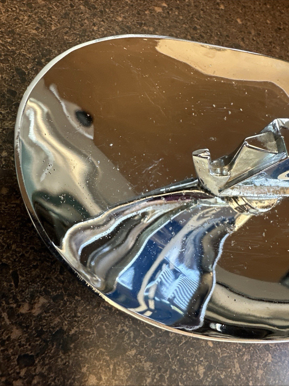 Vtg 1960s GE Missile & Space Division Chrome Ashtray NASA Aerospace Contractor