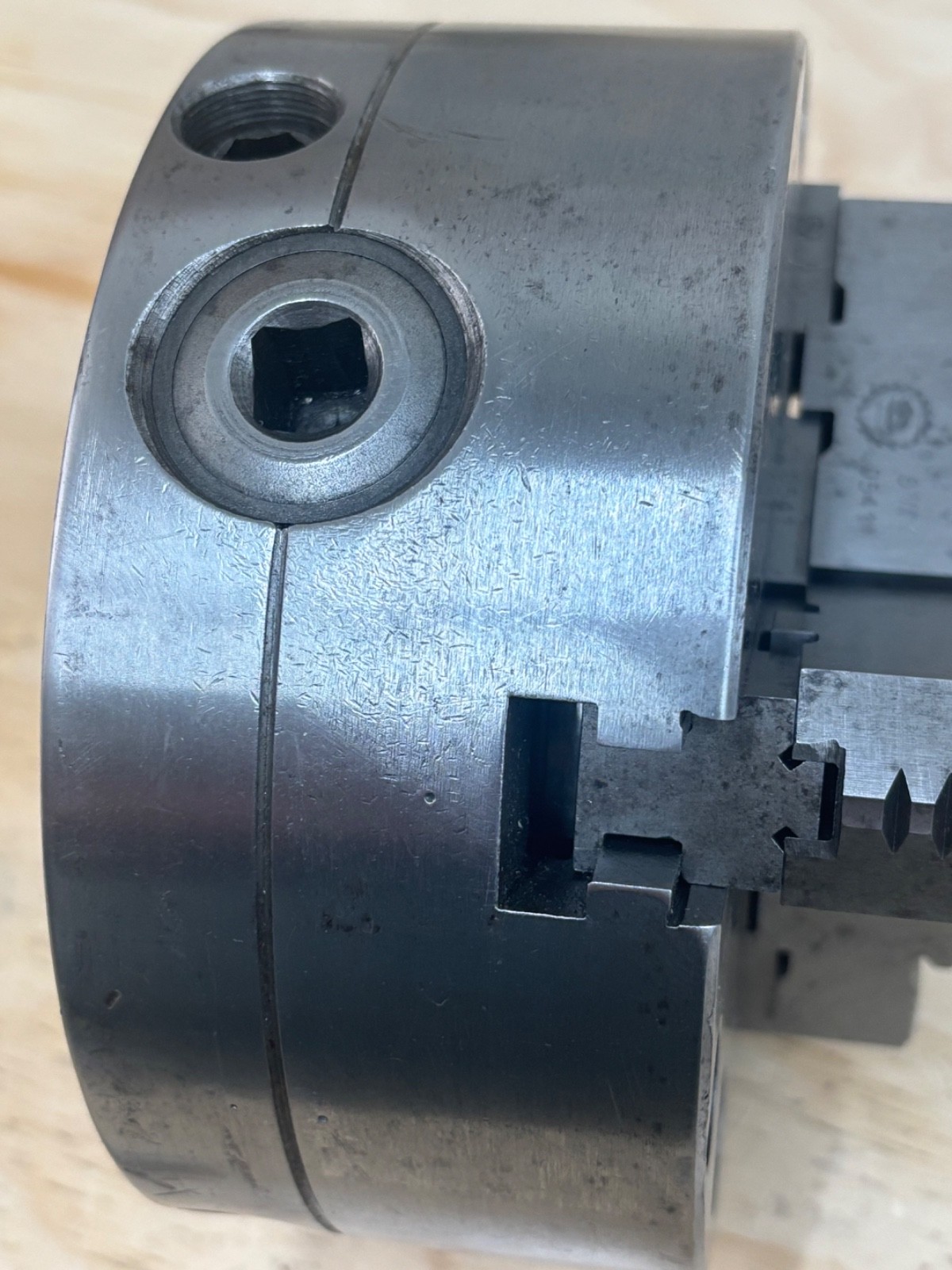 Bison Set Tru 6 1/4” 3 Jaw Metal Lathe Chuck With Reversible Jaws