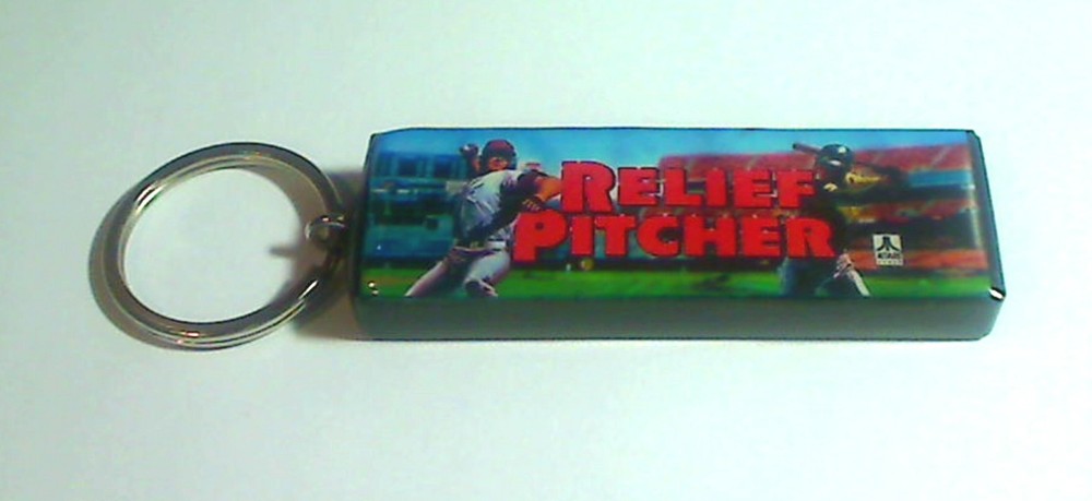 Relief Pitcher Arcade Marquee Coin Door accessory Keychain