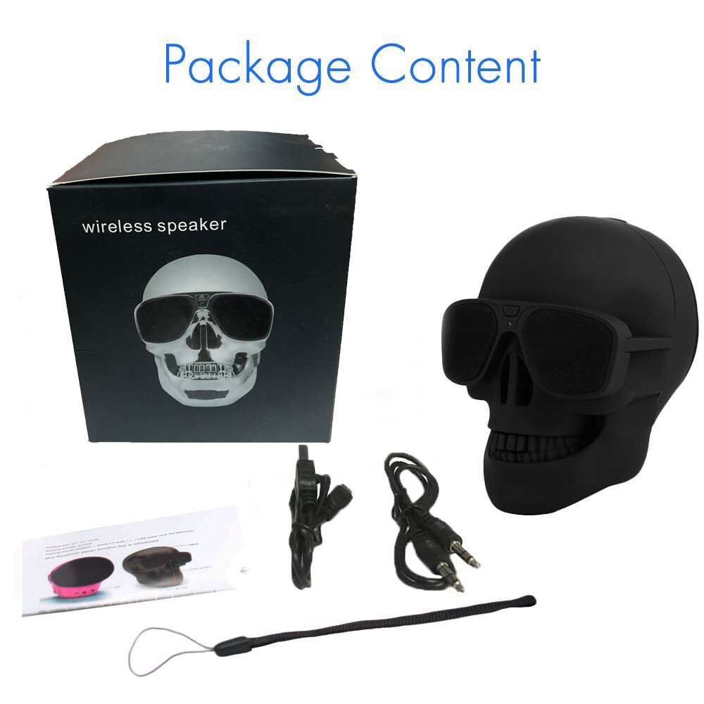 Skull Bluetooth Speakers Portable Wireless Speaker Support TF/U Disk/AUX