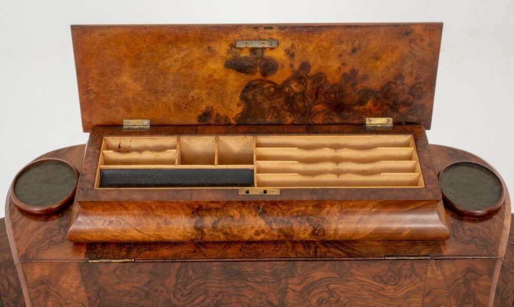 Victorian Desk - Walnut Shaped Writing Table Circa 1860