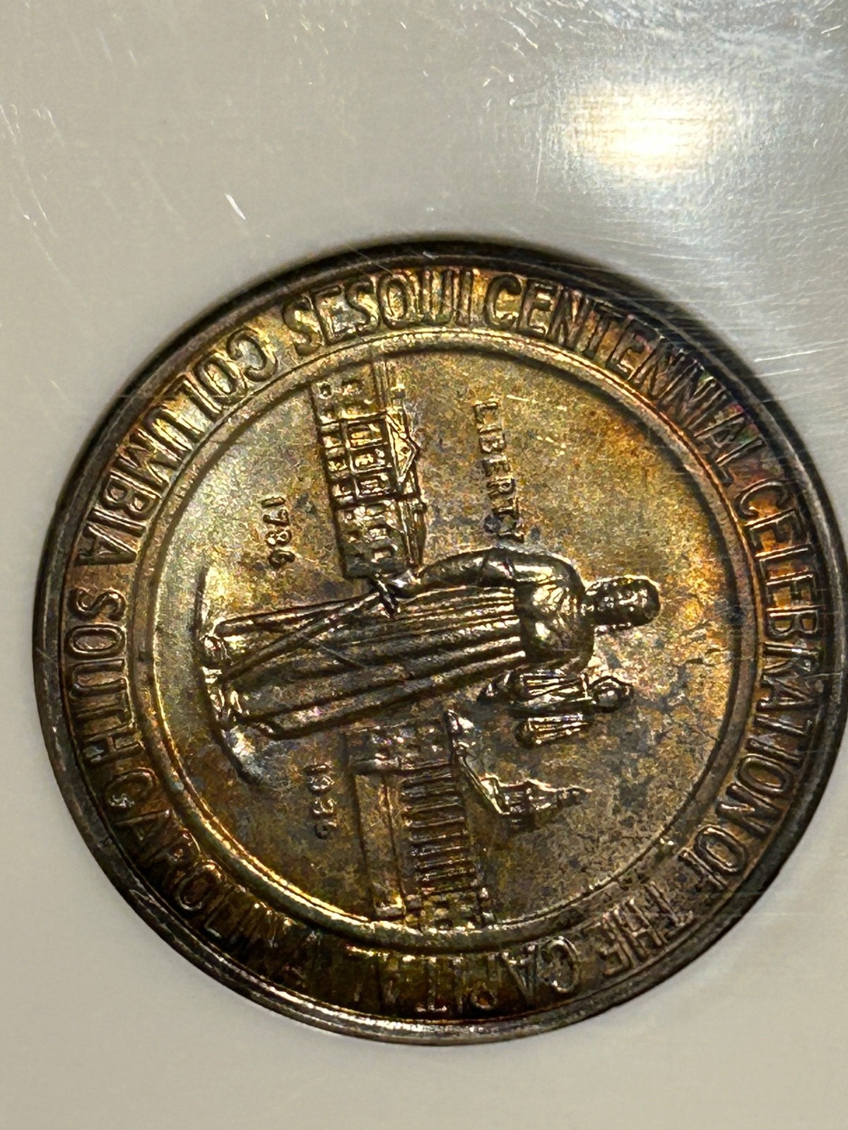 1936 South Carolina Half Dollar NGC MS65 CAC Green Fatty Holder Deep Toned