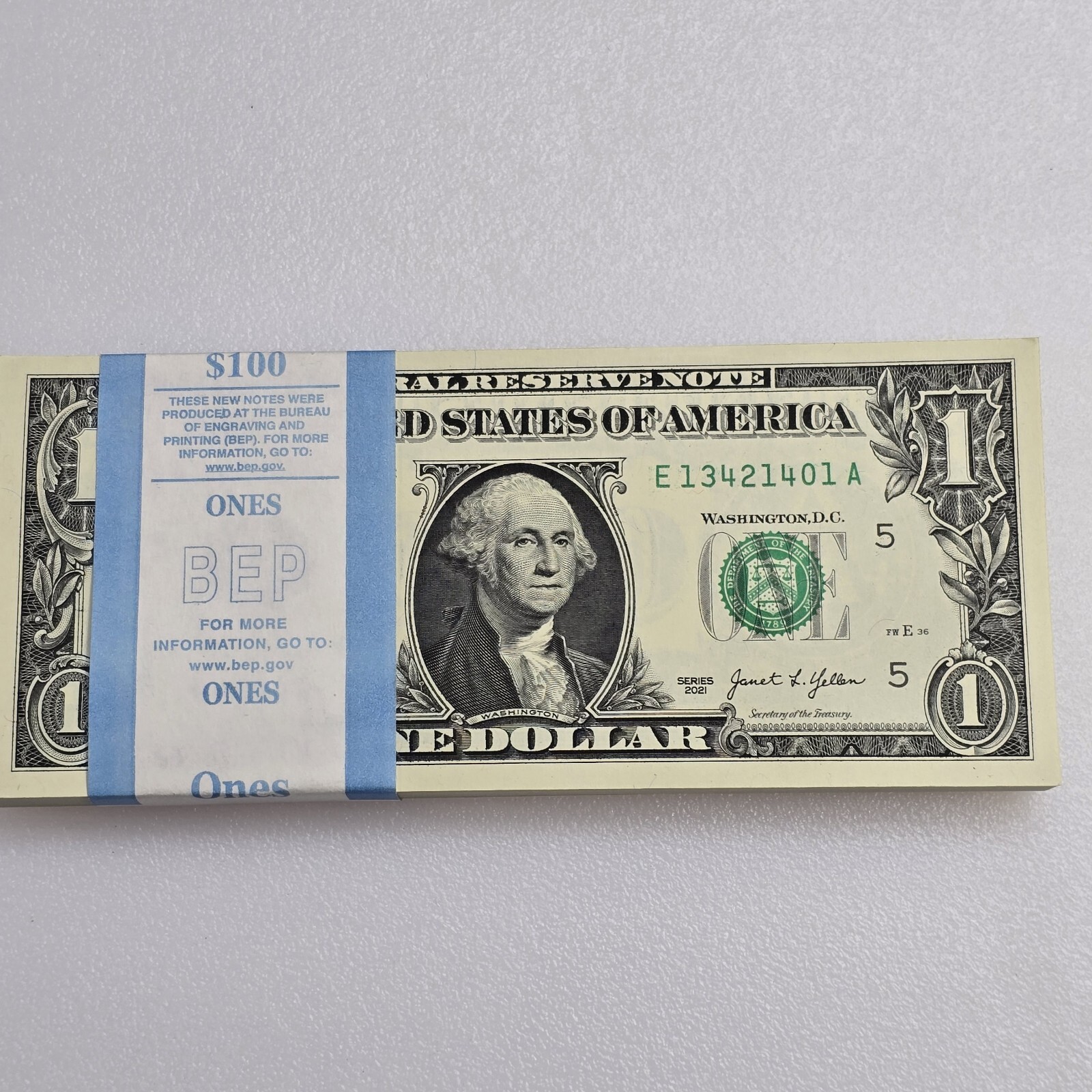 NEW 2021 Series Uncirculated Sequential ONE DOLLAR $1 Bills Lot of 10 From BEP