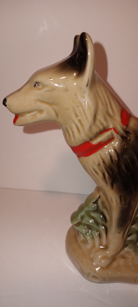 Vintage German Shepherd Figurine Ceramic Dog Handcrafted