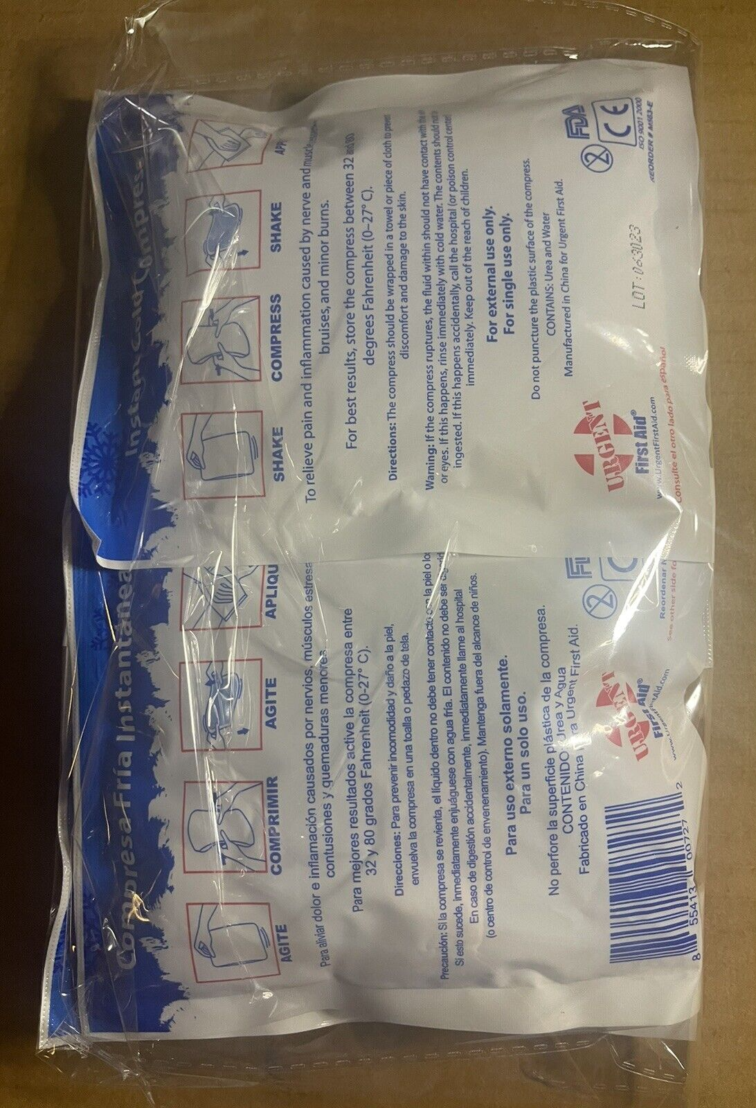 Instant Cold Packs, 5" x 6" (4" x 5" Cold Area) Disposable Cold Compresses 4PK