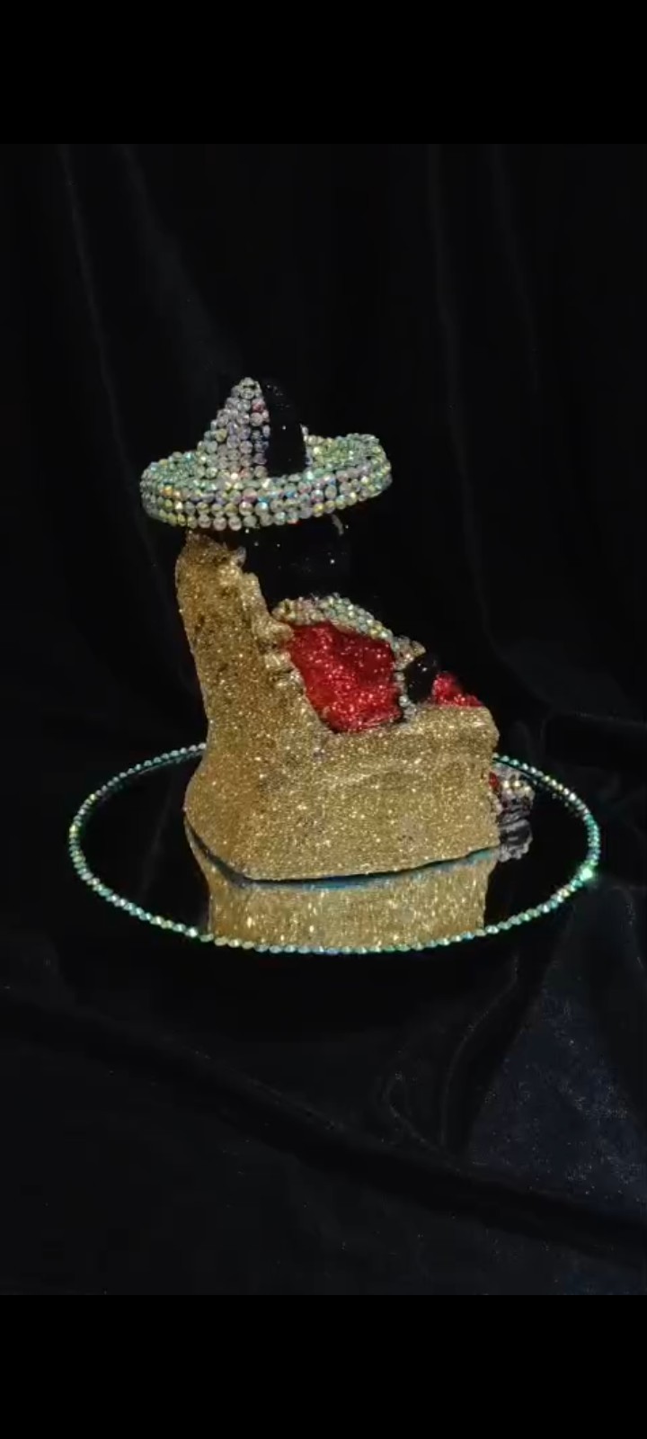 Angelito Negro Handcraft Swarovski Polished Statue Special Edition