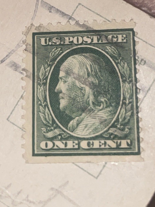 Benjamin Franklin Green One 1 Cent U.S. Stamp Extremely Rare