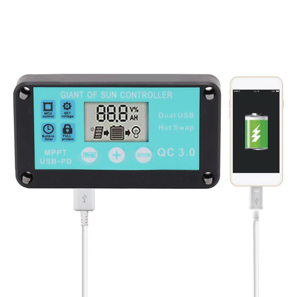 MPPT Solar Charge Controller Multi Protection Solar QC3.0 Controller w/ LCD Image Sc9398