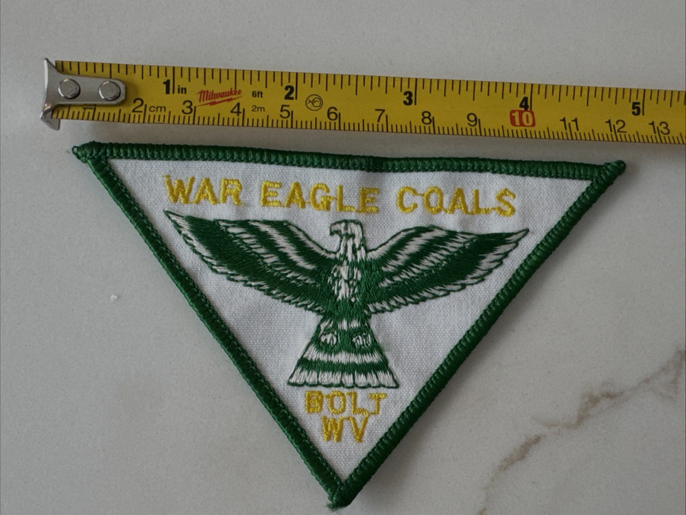 "War Eagle Coals" Bolt WV Coal Mining Triangle Patch and Stickers RARE