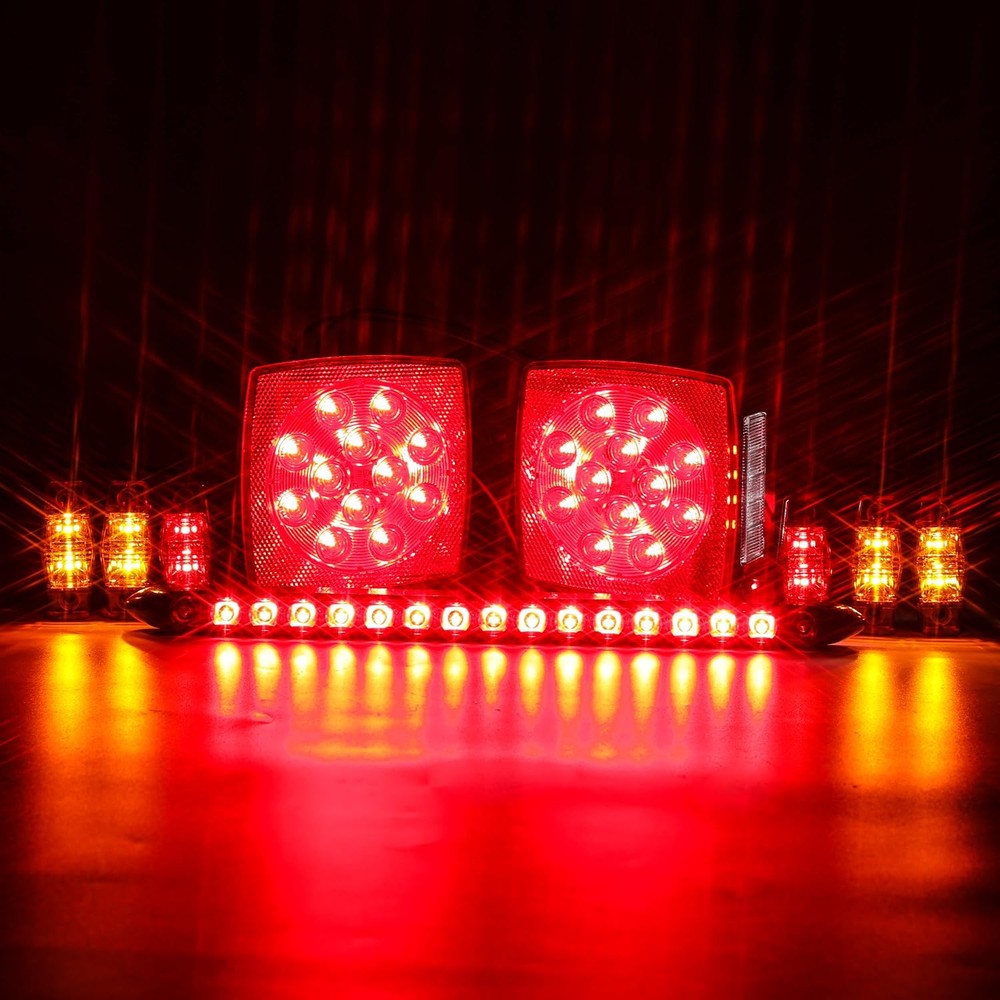 LINKITOM Submersible LED Trailer Tail Light Kit - Brake/Stop/Turn/Reverse