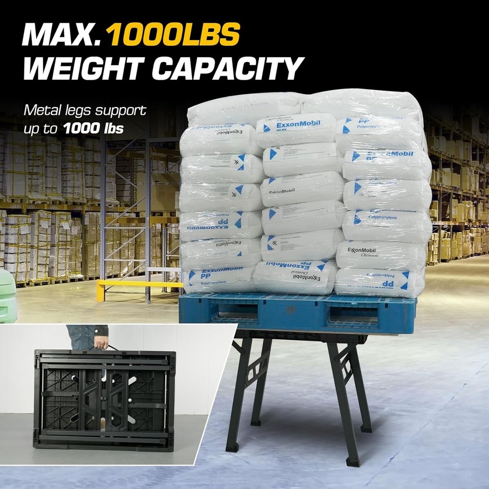 Express Folding Work Table, Easy Setup Portable Folding Work Table, Black,