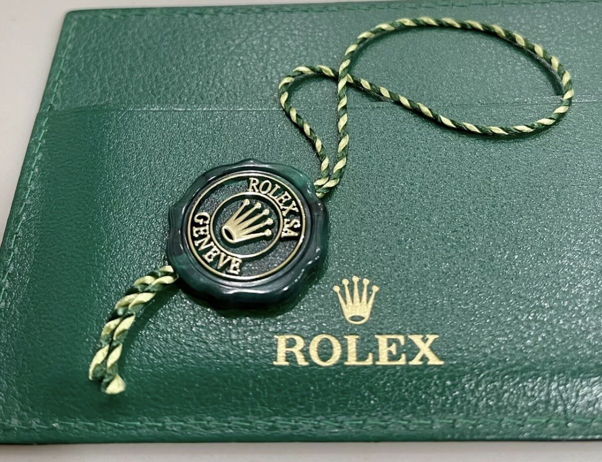 Authentic Rolex Datejust Booklet English + Rolex Green Tag + Card Holder NEW