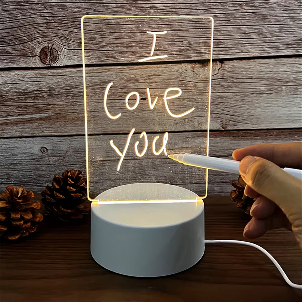 Personalized Drawing LED Night Light USB Acrylic Erasable Board - Free Shipping