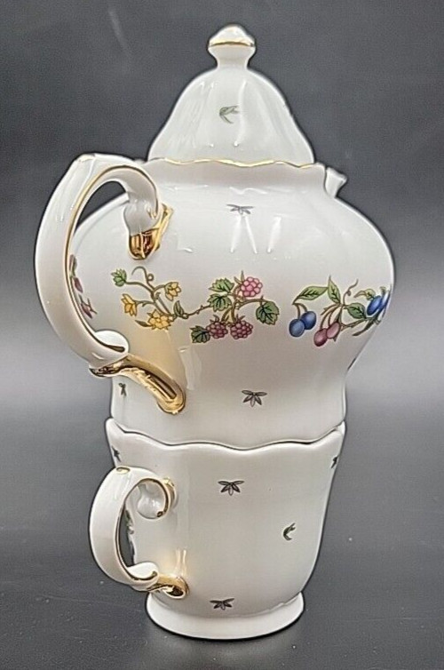Fruit Basket Porcelain Tea For One Set - EUC