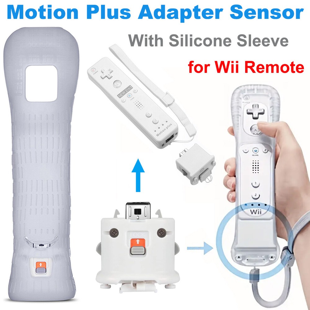 Motion Plus Adapter Sensor w/ Silicone Sleeve for Nintendo Wii Remote Controller