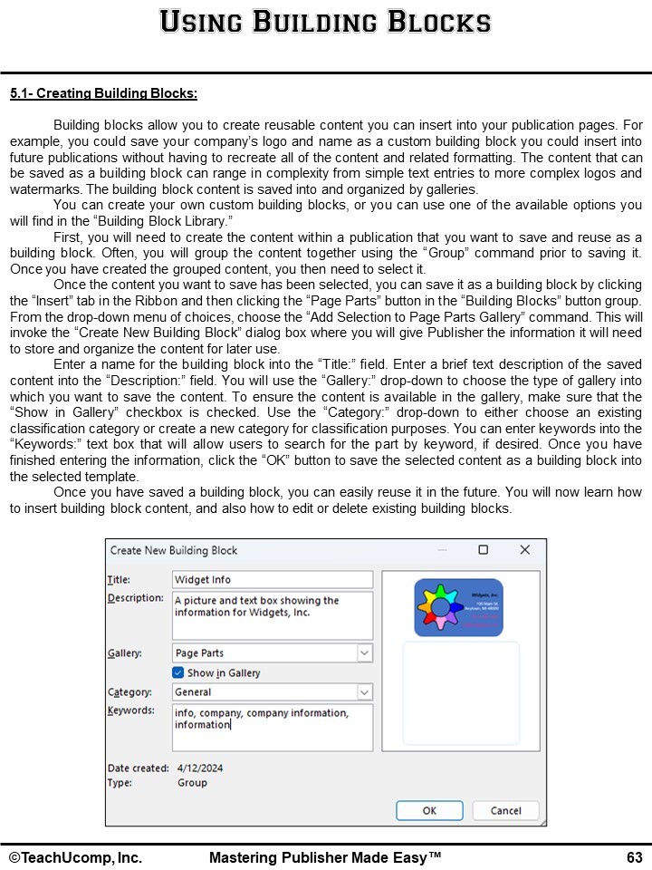 PUBLISHER for Microsoft 365 DELUXE Training Tutorial & Quick Reference Guide