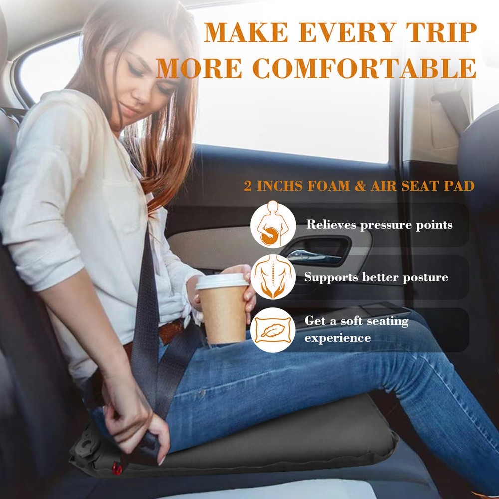 Portable Self-Inflating Seat Pad Quick Inflation No Pump Needed Compact