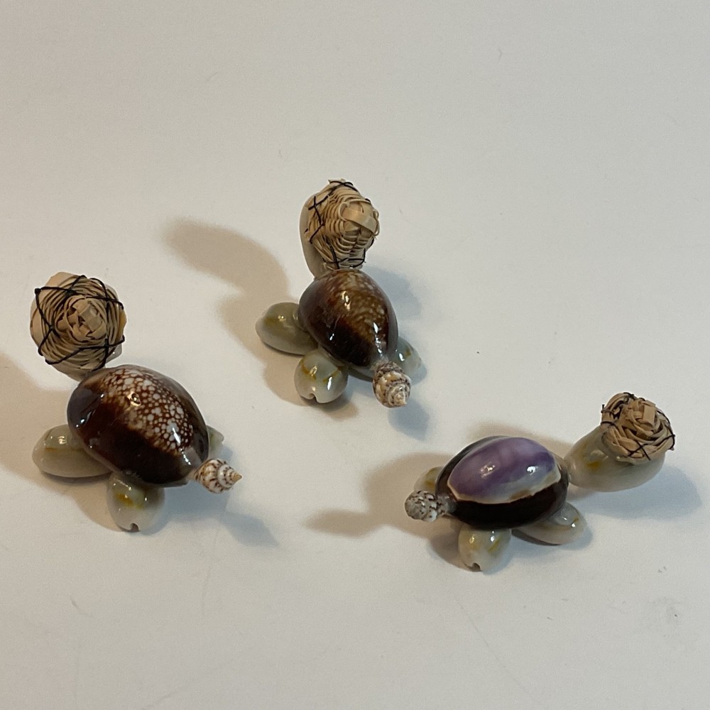 3 Turtle Figurine Figures Knick Knacks Miniature Statue Decor Shells