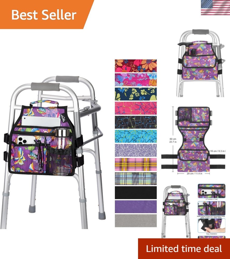 Adjustable Walker Side Organizer with Cup Holder - Perfect for Daily Essentials