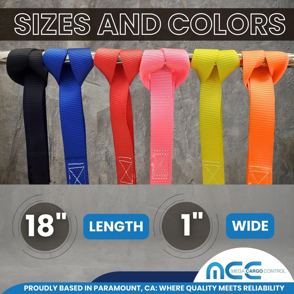 Mega Cargo Control 8 Pack Motorcycle Soft Tie Handle Bar 8 - Pack, Red