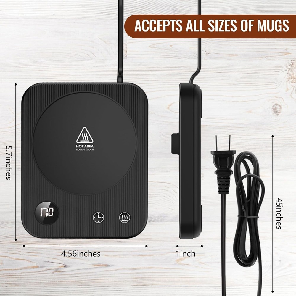 Mug Warmer,3-Temp Settings Coffee Warmer,Automatic Shut Off Black