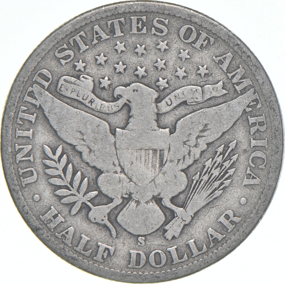 1906-S Barber Half Dollar Average Circ