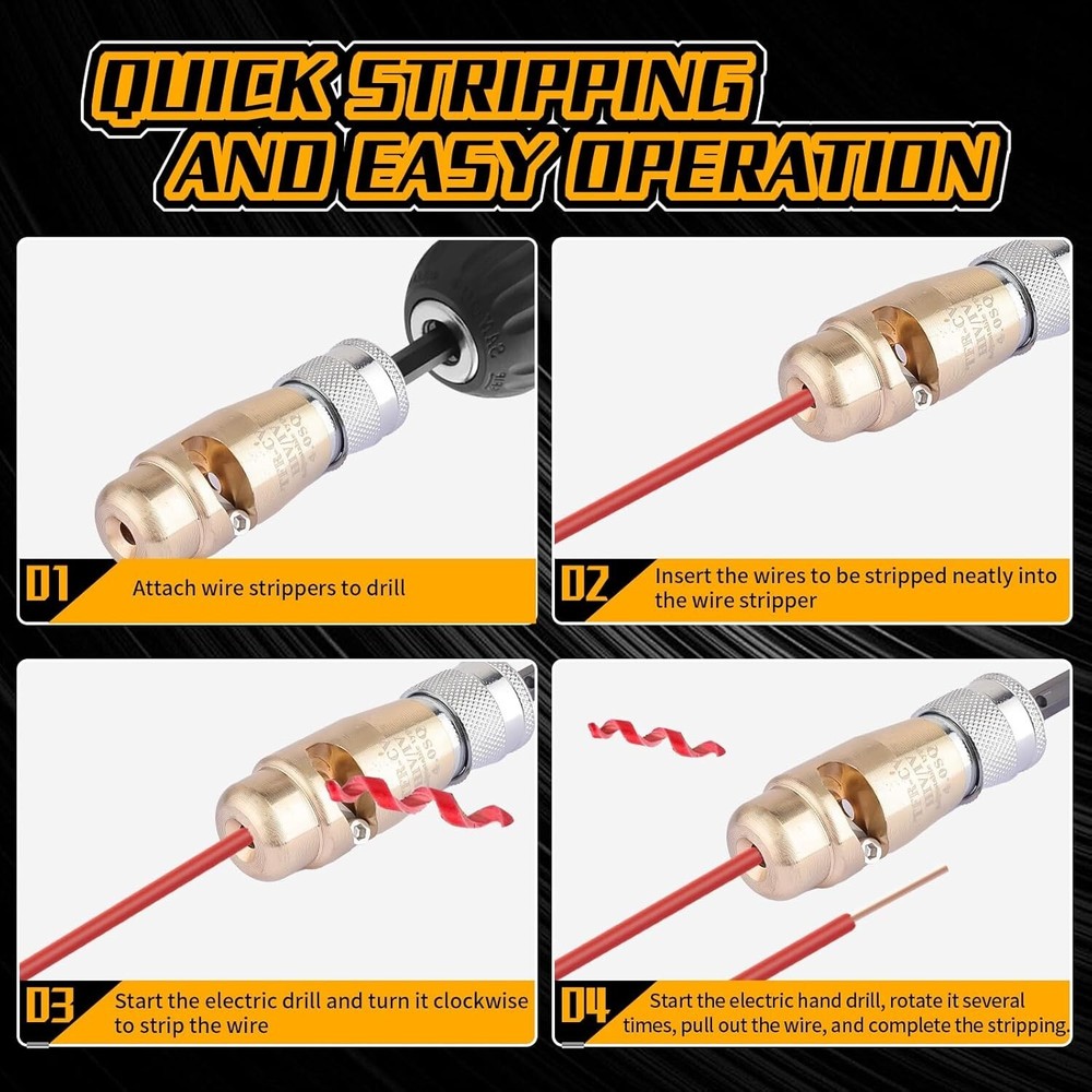 5 Piece Wire Stripper For Drill (Electricians Helper-Heavy Duty)