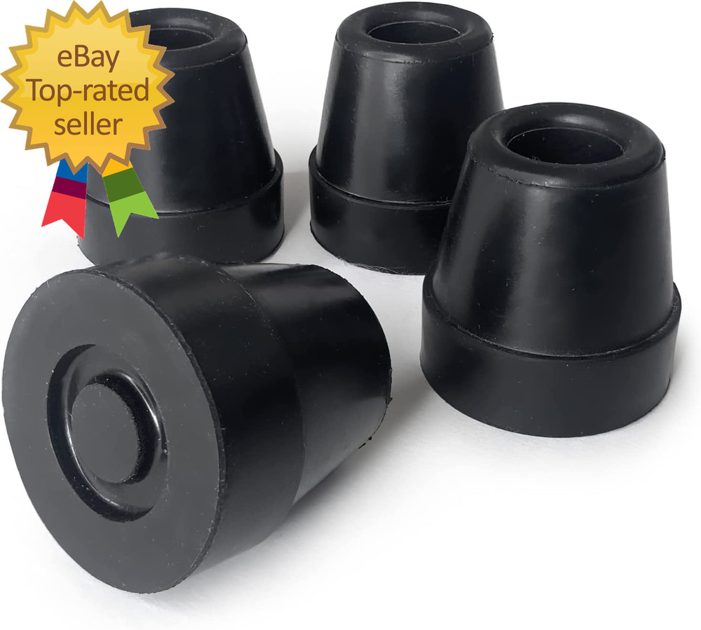 Durable Replacement Quad Cane Tips Extra Stability No-Slip Grip 1/2 Inch