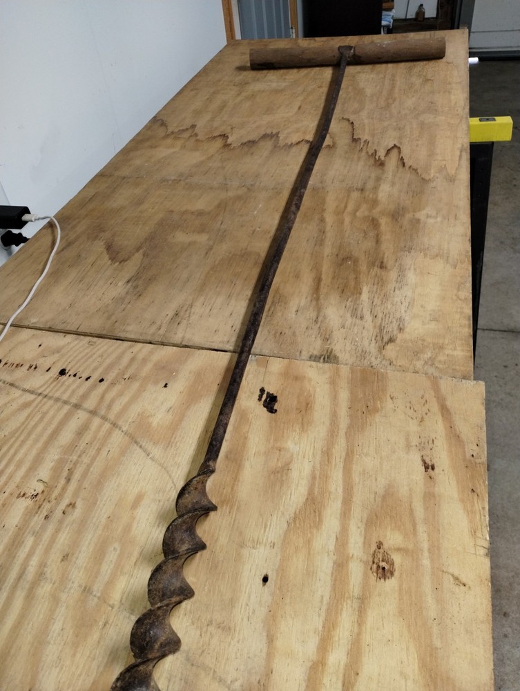 VINTAGE COAL MINING TNT / DYNAMITE DRILL BIT HAND POWERED, 52" LONG