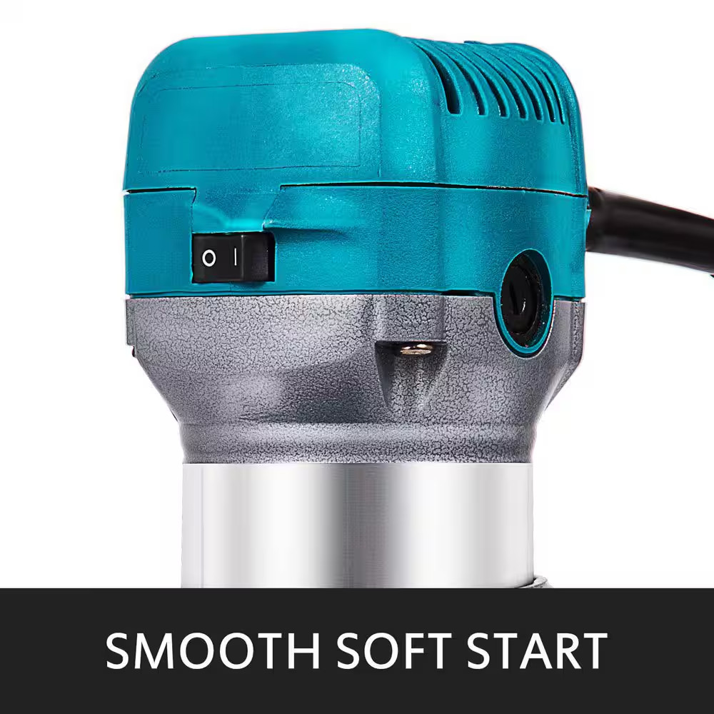Compact Router 1.25HP 7 Amp with Fixed Base Tilt Base Plunge Base Variable Speed