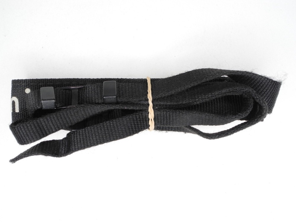 (Missing & Peeling Letters) Mamiya Black / White Camera Neck Strap (NO LUGS)
