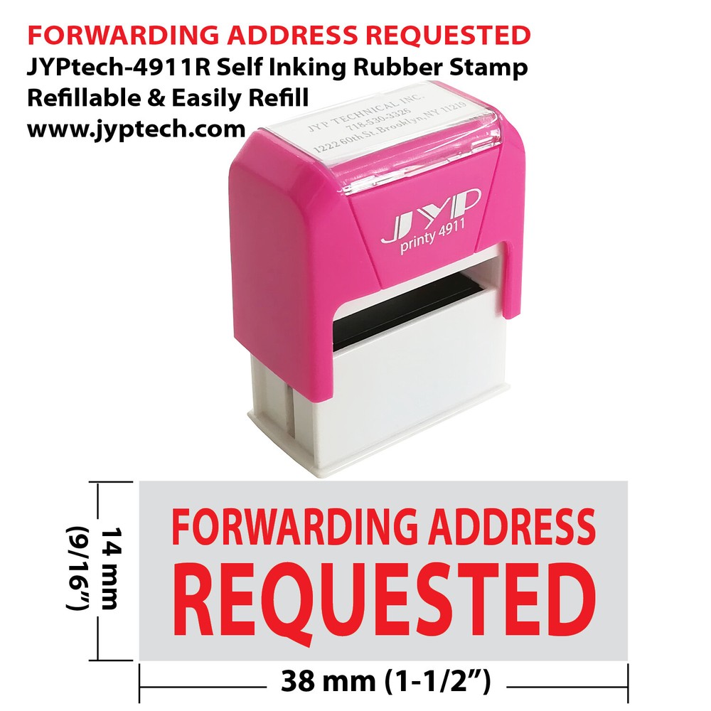 Forwarding Address Requested 4911R Self Inking Rubber Stamp (Red Ink)