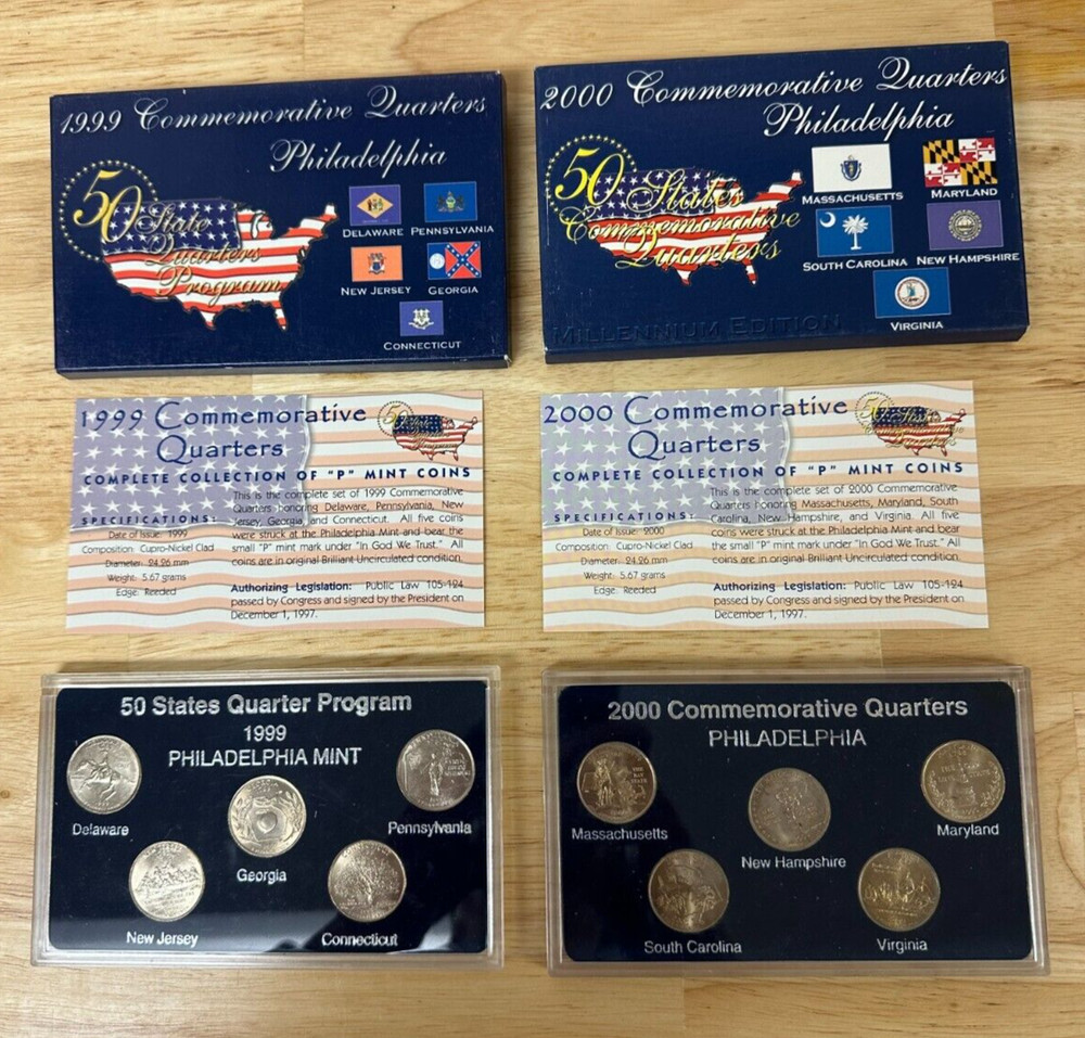 1999 & 2000 PHILADELPHIA MINT Quarter Sets Uncirculated Coins