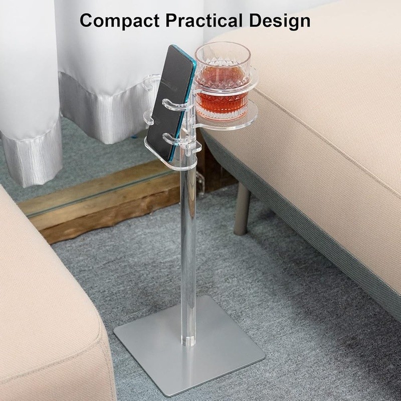 Acrylic Drink Table Lightweight Compact Modern Side Table Easy Assembly New