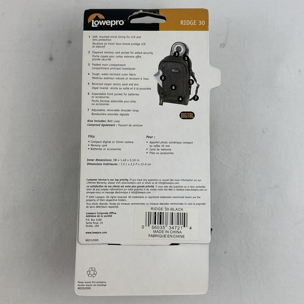 Genuine Lowepro Ridge 30 Pouch Black for Compact Digit Camera Bag. NEW